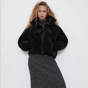 Zara Velvet Puffer